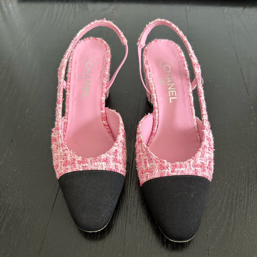 Chanel Tweed Slingback Coco Heel CC - Picture 3 of 6